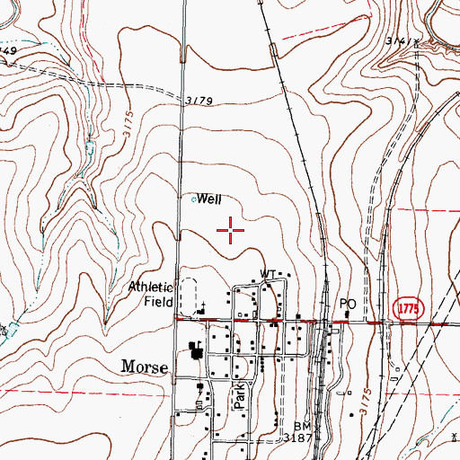 Topographic Map of Morse Census Designated Place, TX