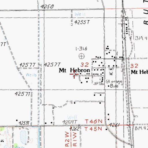 Topographic Map of Mount Hebron Census Designated Place, CA