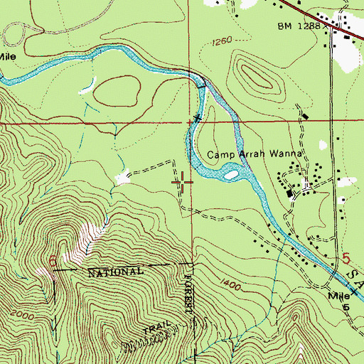 Topographic Map of Mount Hood Village Census Designated Place, OR