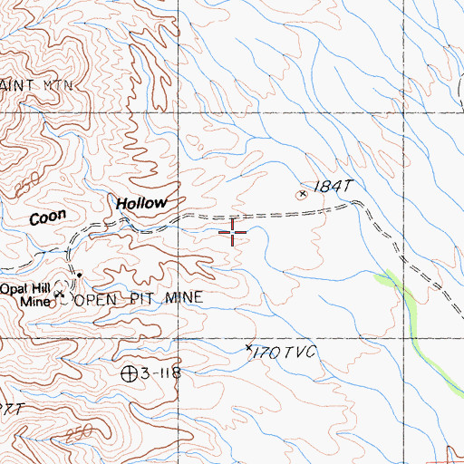 Topographic Map of Coon Hollow, CA