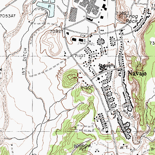 Topographic Map of Navajo Census Designated Place, NM