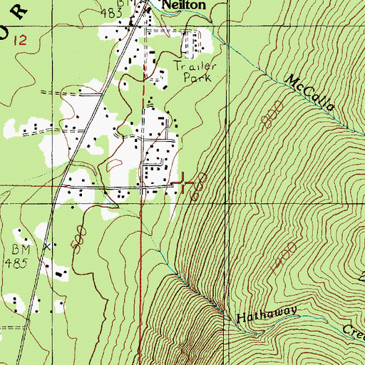 Topographic Map of Neilton Census Designated Place, WA
