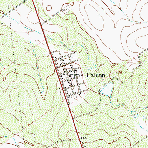 Topographic Map of New Falcon Census Designated Place, TX