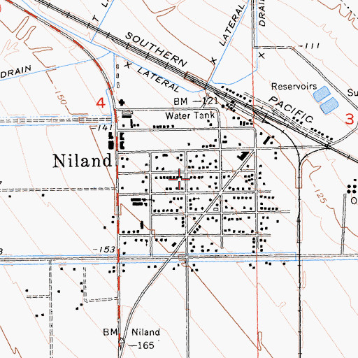 Topographic Map of Niland Census Designated Place, CA