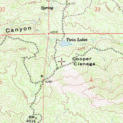 Topographic Map of Cooper Cienega, CA