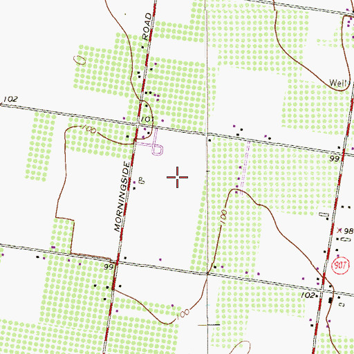 Topographic Map of North Alamo Census Designated Place, TX