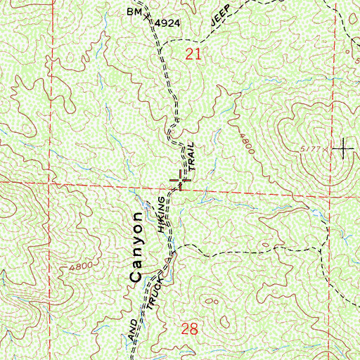 Topographic Map of Cooper Cienega Truck Trail, CA