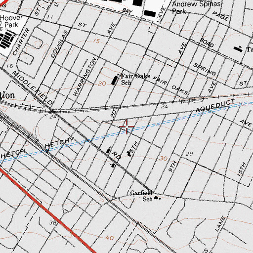 Topographic Map of North Fair Oaks Census Designated Place, CA