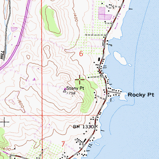Topographic Map of North Lakeport Census Designated Place, CA