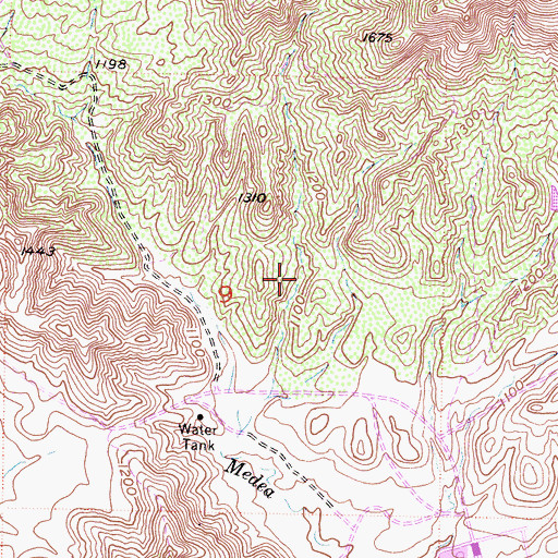 Topographic Map of Oak Park Census Designated Place, CA
