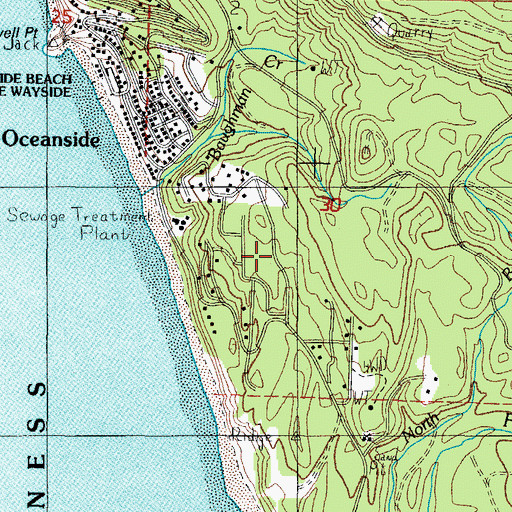 Topographic Map of Oceanside Census Designated Place, OR