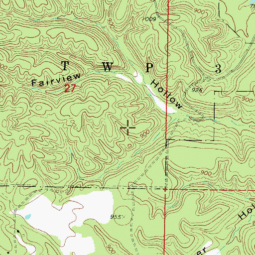 Topographic Map of Old Eucha Census Designated Place, OK