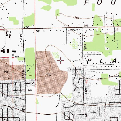 Topographic Map of Orchards Census Designated Place, WA