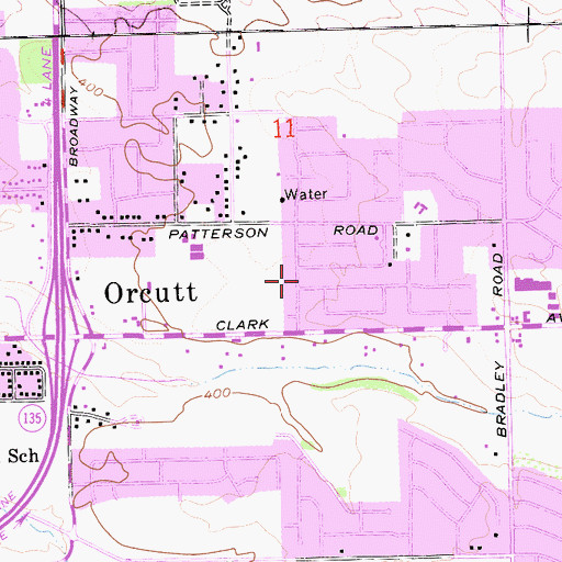 Topographic Map of Orcutt Census Designated Place, CA