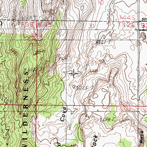Topographic Map of Sand Cove, AZ