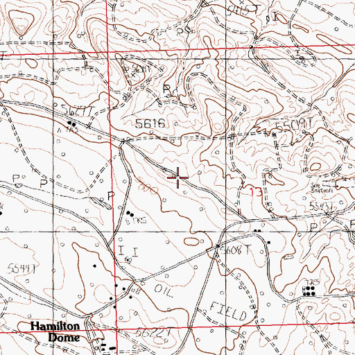 Topographic Map of Owl Creek Census Designated Place, WY