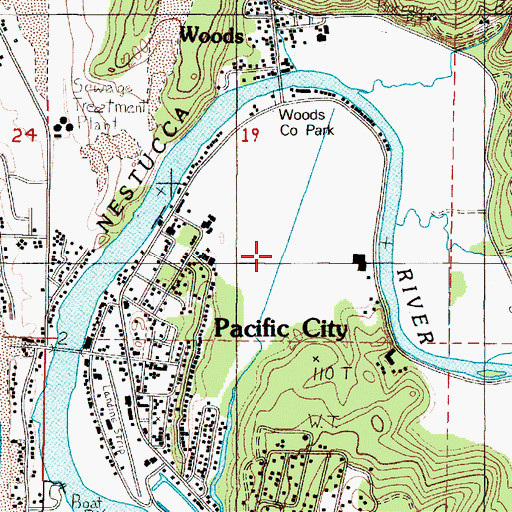 Topographic Map of Pacific City Census Designated Place, OR