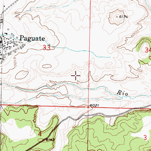 Topographic Map of Paguate Census Designated Place, NM
