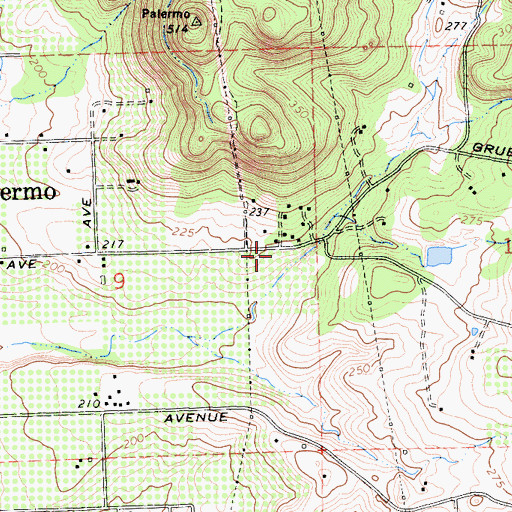 Topographic Map of Palermo Census Designated Place, CA