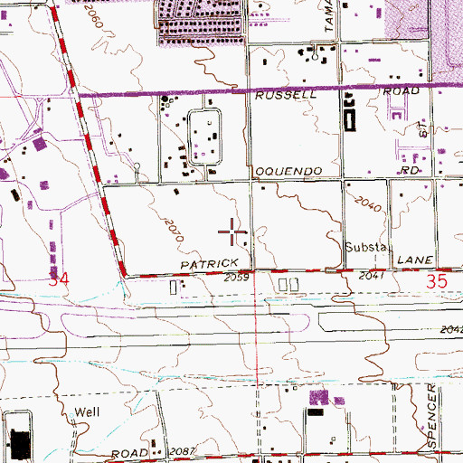 Topographic Map of Paradise Census Designated Place, NV