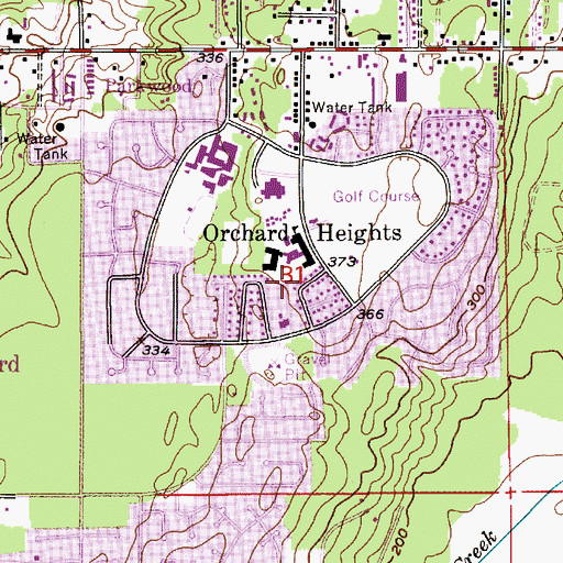 Topographic Map of Parkwood Census Designated Place, WA