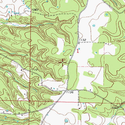 Topographic Map of Peavine Census Designated Place, OK