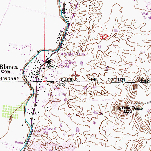 Topographic Map of Pea Blanca Census Designated Place, NM