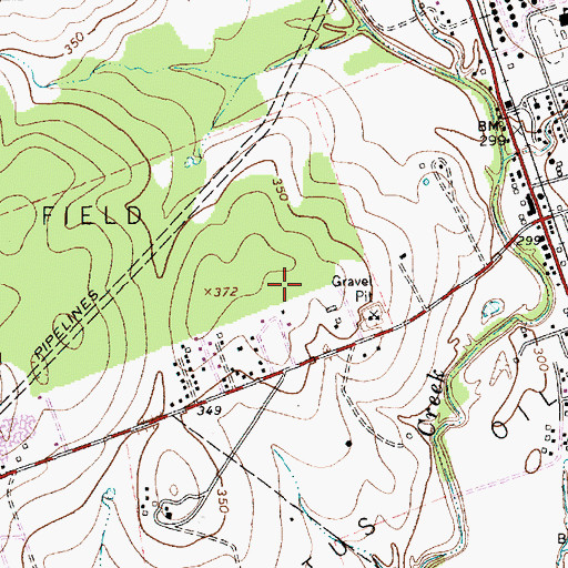 Topographic Map of Pettus Census Designated Place, TX