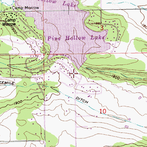 Topographic Map of Pine Hollow Census Designated Place, OR