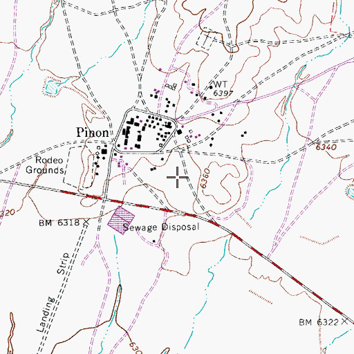 Topographic Map of Pinon Census Designated Place, AZ