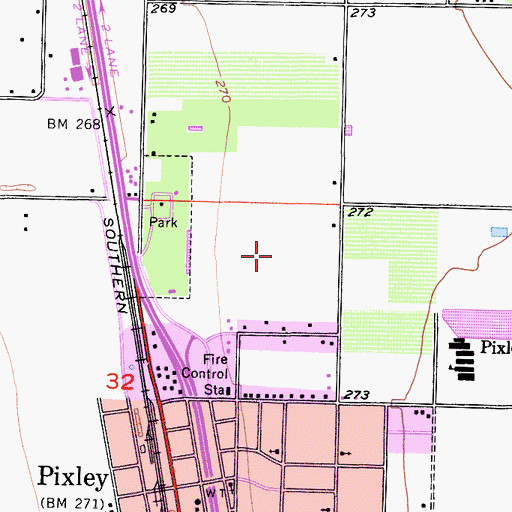 Topographic Map of Pixley Census Designated Place, CA
