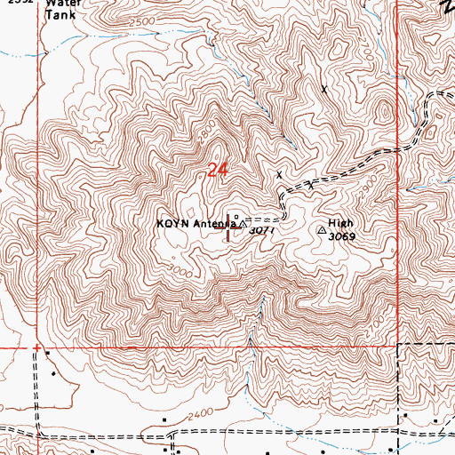 Topographic Map of Copper Mountain, CA