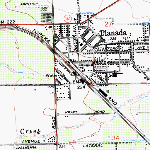 Topographic Map of Planada Census Designated Place, CA