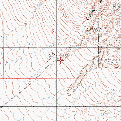 Topographic Map of Copper Queen Canyon, CA