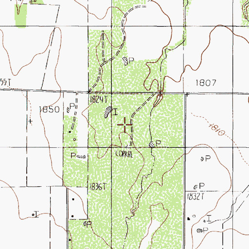 Topographic Map of Potosi Census Designated Place, TX