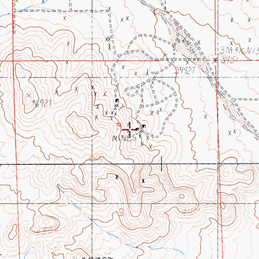 Topographic Map of Copper Strand Mine, CA