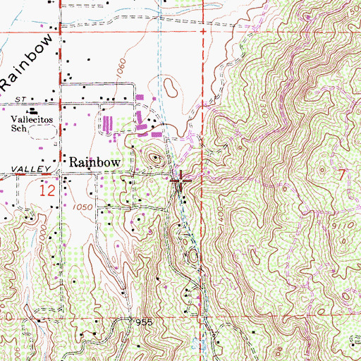 Topographic Map of Rainbow Census Designated Place, CA