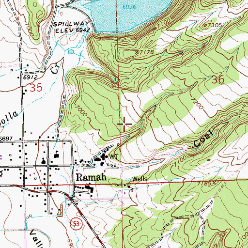Topographic Map of Ramah Census Designated Place, NM
