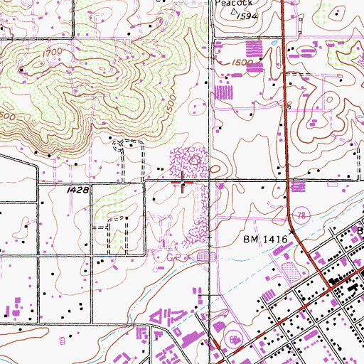Topographic Map of Ramona Census Designated Place, CA