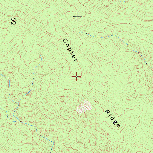 Topographic Map of Copter Ridge, CA