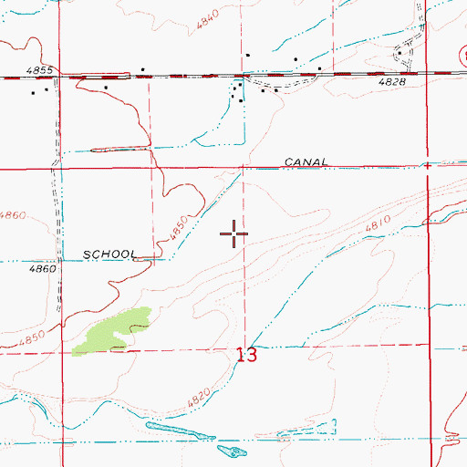 Topographic Map of Randlett Census Designated Place, UT