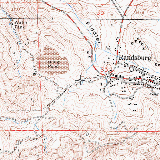 Topographic Map of Randsburg Census Designated Place, CA