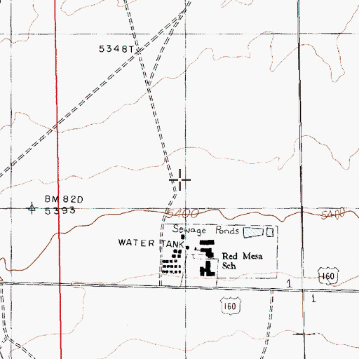 Topographic Map of Red Mesa Census Designated Place, AZ