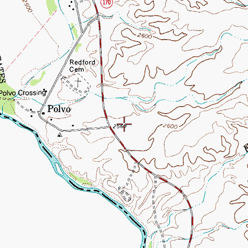 Topographic Map of Redford Census Designated Place, TX