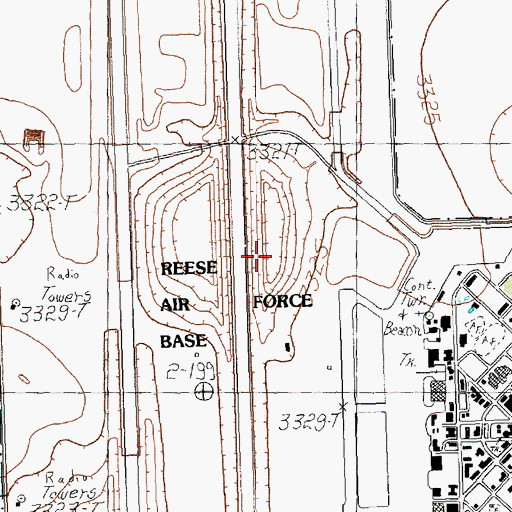 Topographic Map of Reese Center Census Designated Place, TX
