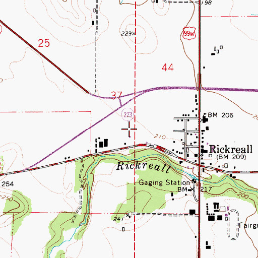 Topographic Map of Rickreall Census Designated Place, OR