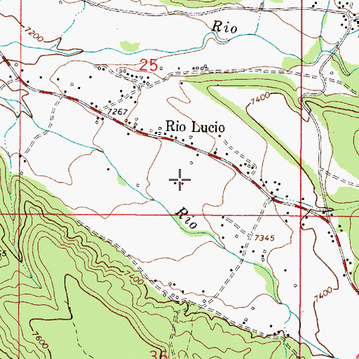 Topographic Map of Rio Lucio Census Designated Place, NM