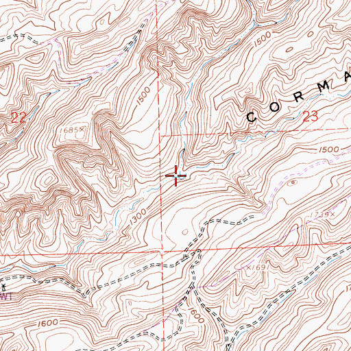 Topographic Map of Cormack Canyon, CA