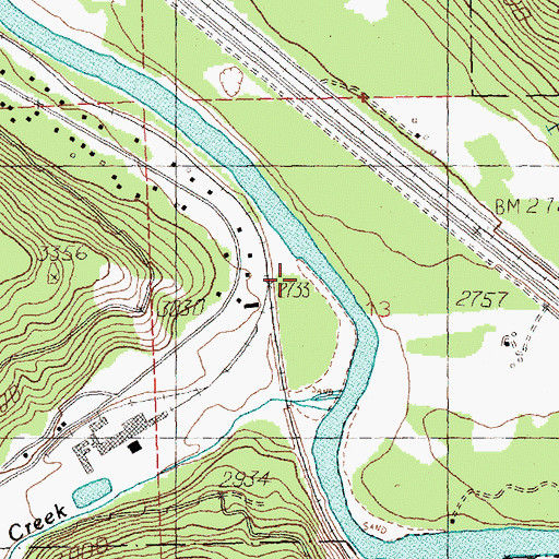 Topographic Map of Riverbend Census Designated Place, MT