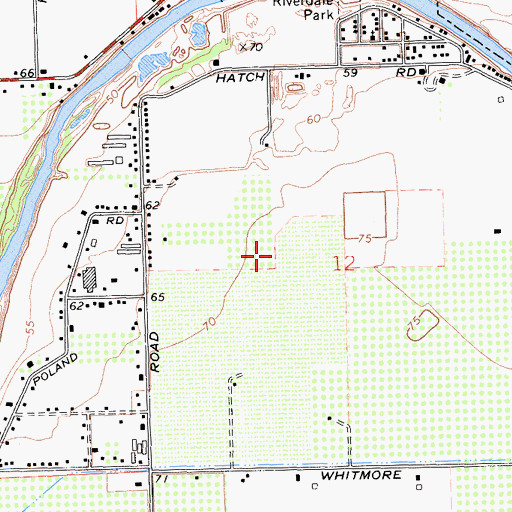 Topographic Map of Riverdale Park Census Designated Place, CA